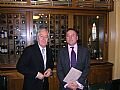 David with the Governor of the ank of England, Mervyn King - Click here for larger image.